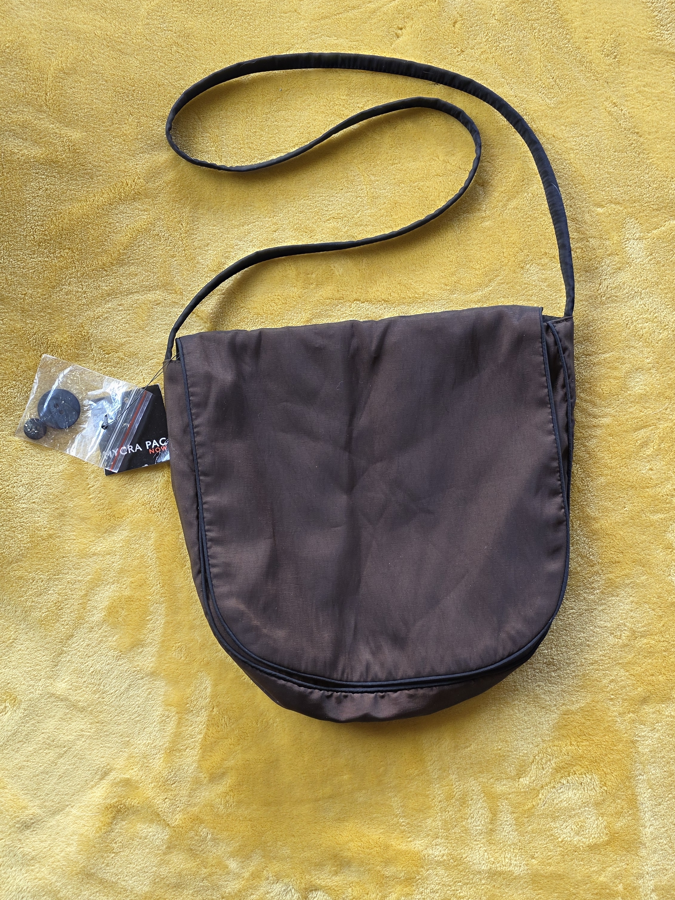 Mycra Pac Bronze/Black Reversible Water Resistant Messenger Crossbody Bag